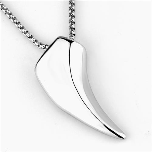 TK2006 - High polished (no plating) Stainless Steel Necklace with No Stone-2