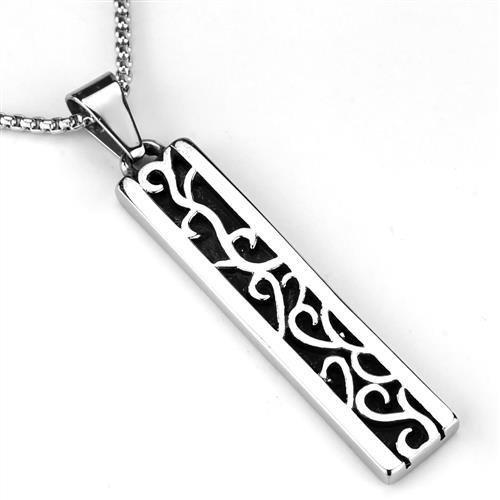 TK2007 - High polished (no plating) Stainless Steel Necklace with No Stone-2
