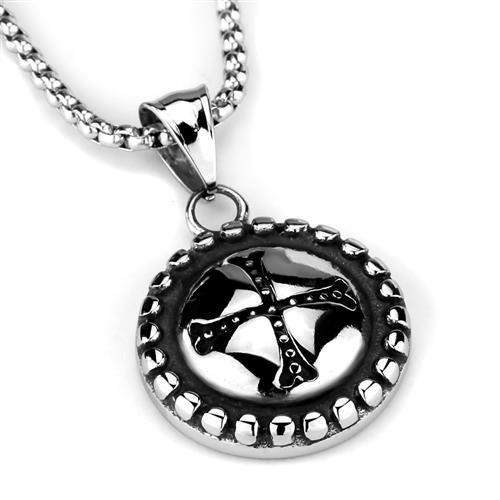 TK2009 - High polished (no plating) Stainless Steel Necklace with No Stone-2