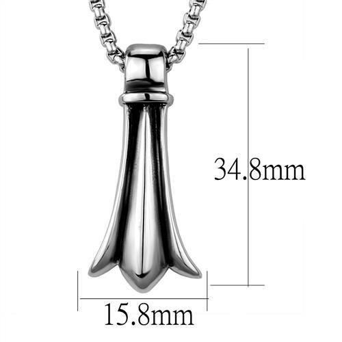 TK2010 - High polished (no plating) Stainless Steel Necklace with No Stone-1
