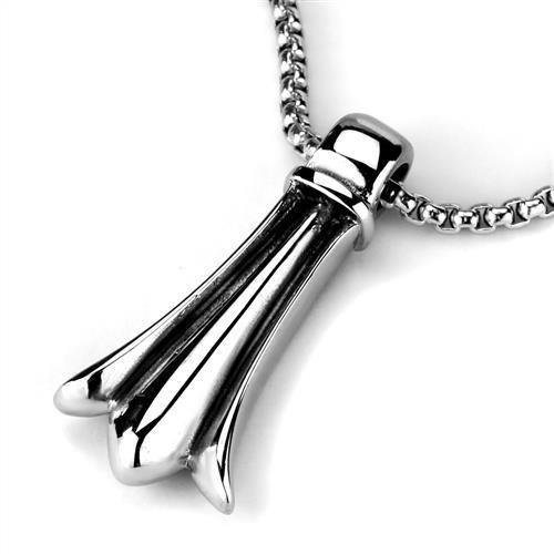 TK2010 - High polished (no plating) Stainless Steel Necklace with No Stone-2