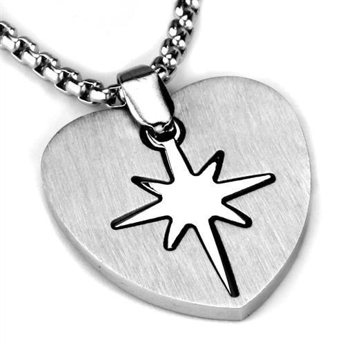 TK2011 - High polished (no plating) Stainless Steel Necklace with No Stone-2