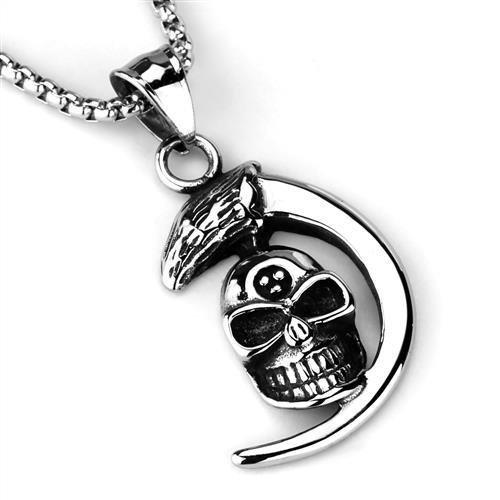 TK2012 - High polished (no plating) Stainless Steel Necklace with No Stone-2