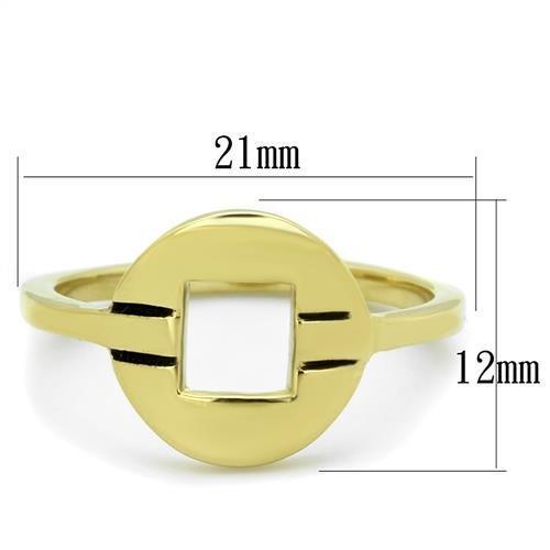 TK2033 - IP Gold(Ion Plating) Stainless Steel Ring with No Stone-1