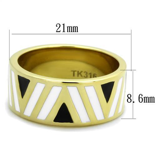 TK2037 - IP Gold(Ion Plating) Stainless Steel Ring with Epoxy  in Multi Color-1
