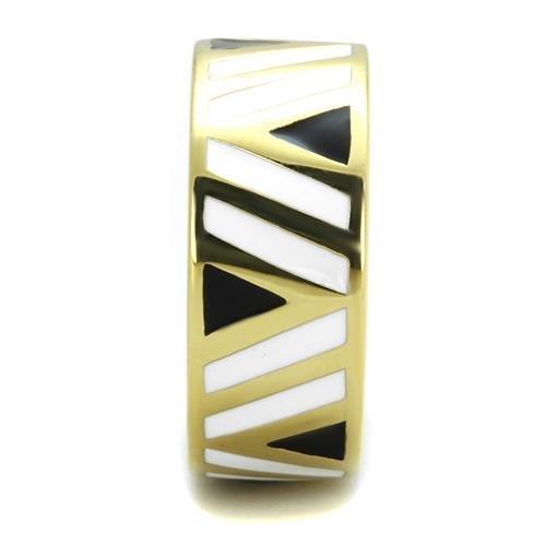 TK2037 - IP Gold(Ion Plating) Stainless Steel Ring with Epoxy  in Multi Color-3