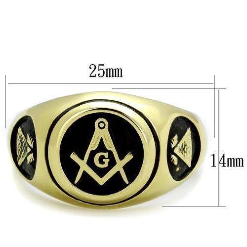 TK2050 - IP Gold(Ion Plating) Stainless Steel Ring with No Stone-1