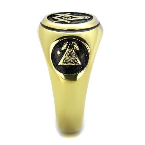 TK2050 - IP Gold(Ion Plating) Stainless Steel Ring with No Stone-3