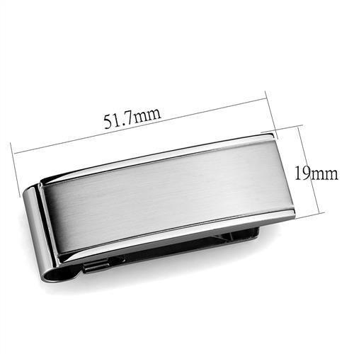 TK2070 - High polished (no plating) Stainless Steel Money clip with No Stone-1