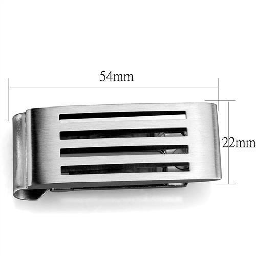 TK2074 - High polished (no plating) Stainless Steel Money clip with No Stone-1