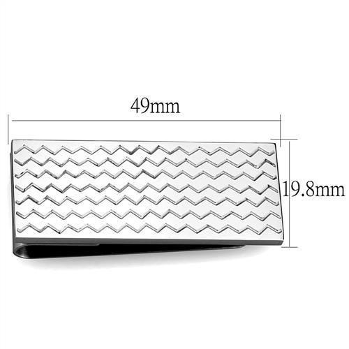 TK2087 - High polished (no plating) Stainless Steel Money clip with No Stone-1