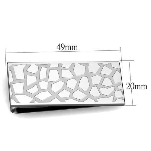 TK2092 - High polished (no plating) Stainless Steel Money clip with No Stone-1