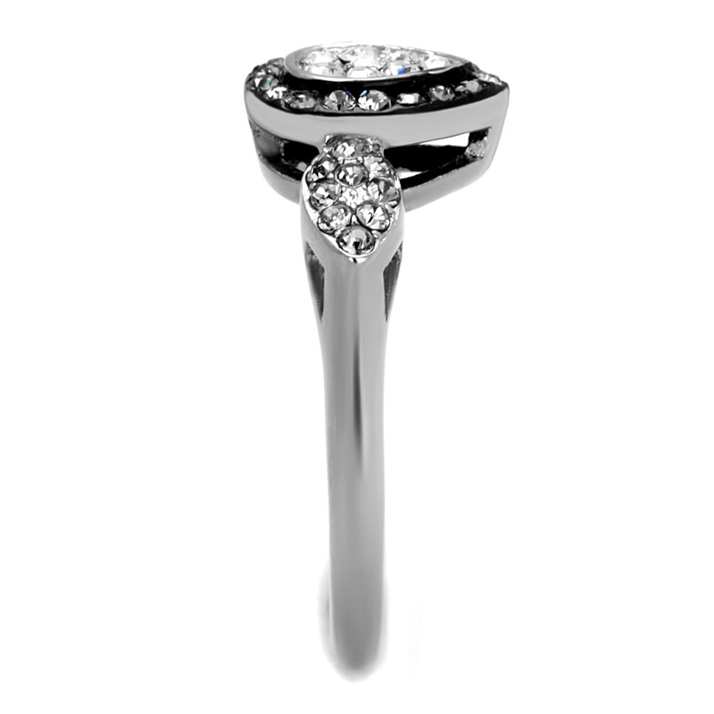 TK2136 - Two-Tone IP Black Stainless Steel Ring with Top Grade Crystal  in Black Diamond-3