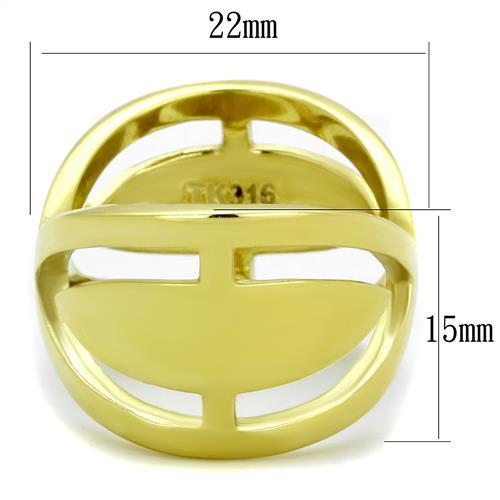 TK2157 - IP Gold(Ion Plating) Stainless Steel Ring with No Stone-1