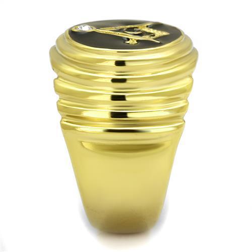 TK2224 - IP Gold(Ion Plating) Stainless Steel Ring with Top Grade Crystal  in Clear-3