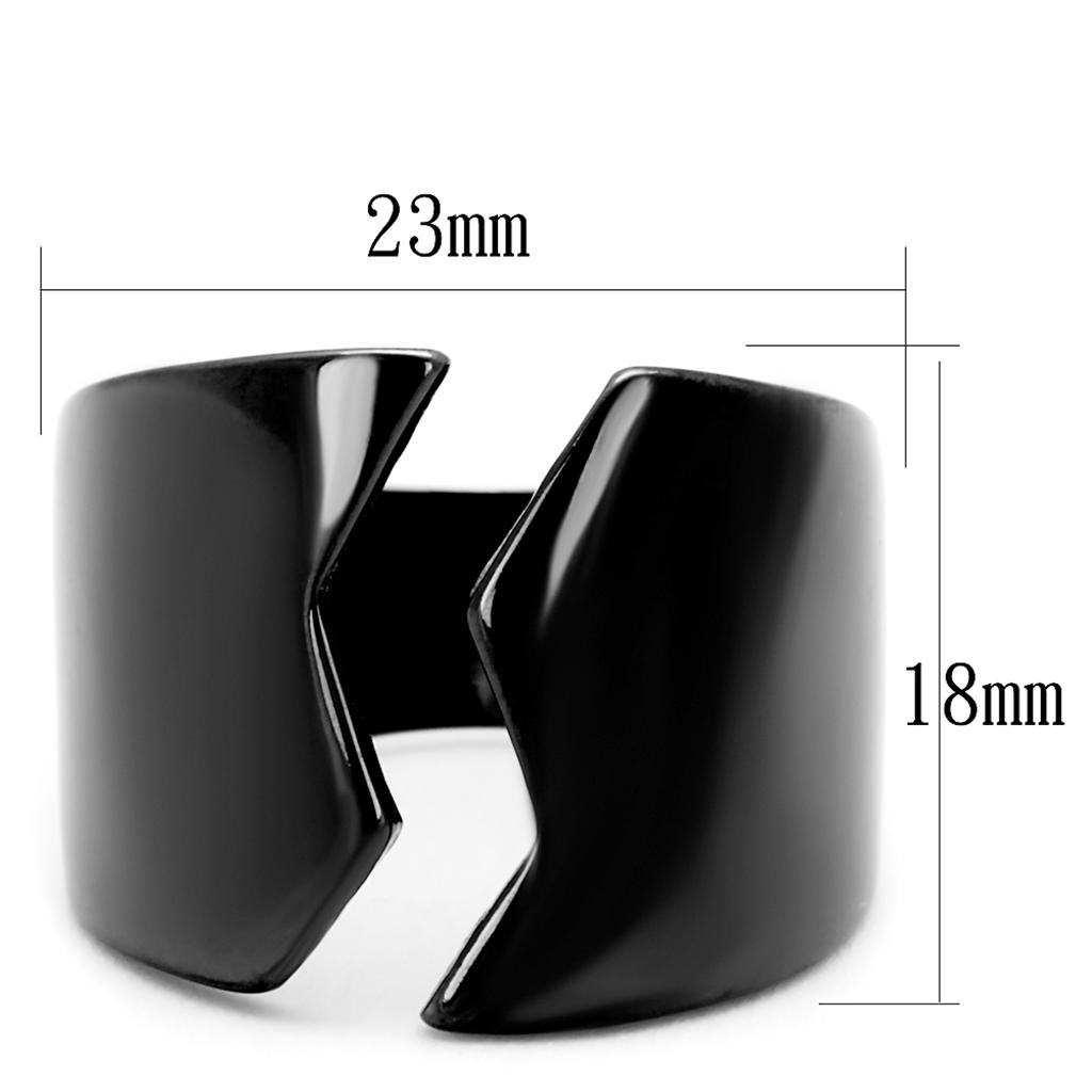 TK2268 - IP Light Black  (IP Gun) Stainless Steel Ring with No Stone-1