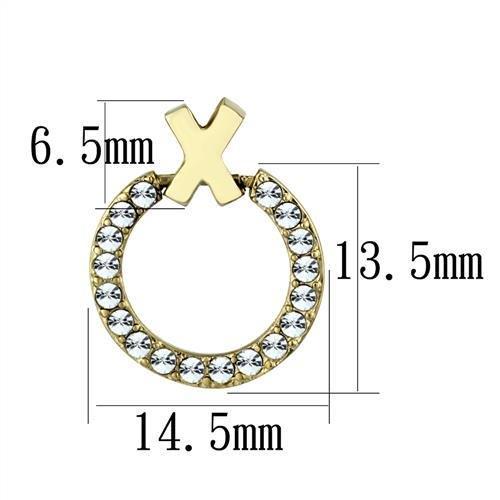 TK2271 - IP Gold(Ion Plating) Stainless Steel Earrings with Top Grade Crystal  in Clear-1