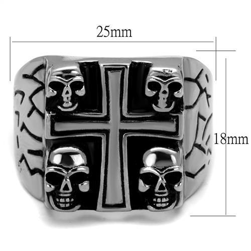 TK2316 - High polished (no plating) Stainless Steel Ring with Epoxy  in Jet-1