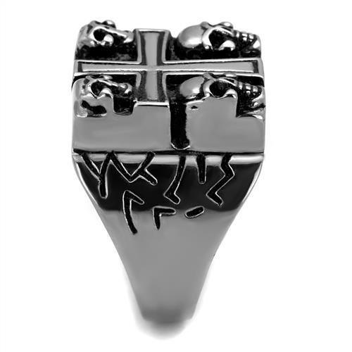 TK2316 - High polished (no plating) Stainless Steel Ring with Epoxy  in Jet-3