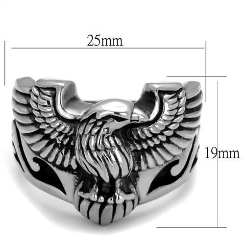 TK2319 - High polished (no plating) Stainless Steel Ring with Epoxy  in Jet-1