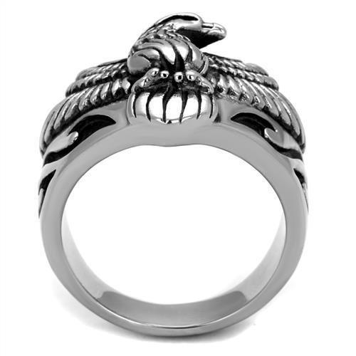 TK2319 - High polished (no plating) Stainless Steel Ring with Epoxy  in Jet-2