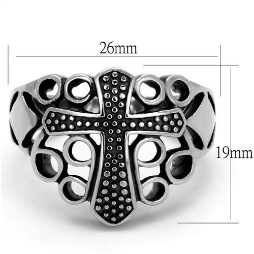 TK2320 - High polished (no plating) Stainless Steel Ring with Epoxy  in Jet-1