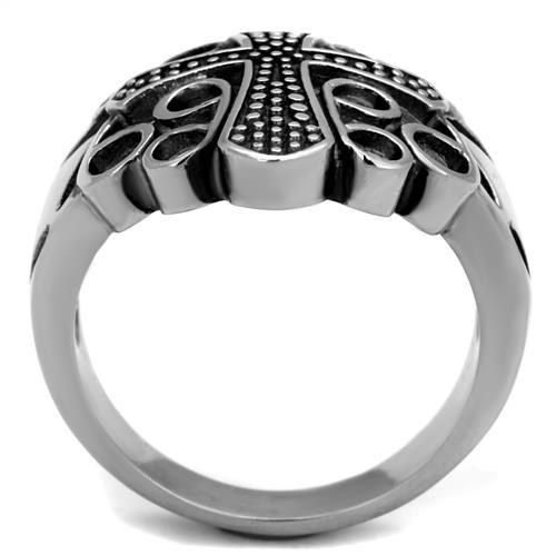 TK2320 - High polished (no plating) Stainless Steel Ring with Epoxy  in Jet-2