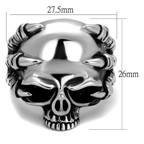 TK2323 - High polished (no plating) Stainless Steel Ring with Epoxy  in Jet-1