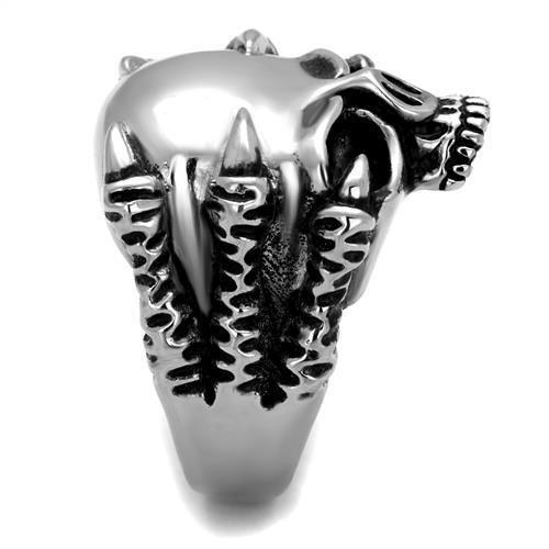 TK2323 - High polished (no plating) Stainless Steel Ring with Epoxy  in Jet-3