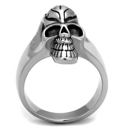 TK2324 - High polished (no plating) Stainless Steel Ring with Epoxy  in Jet-2