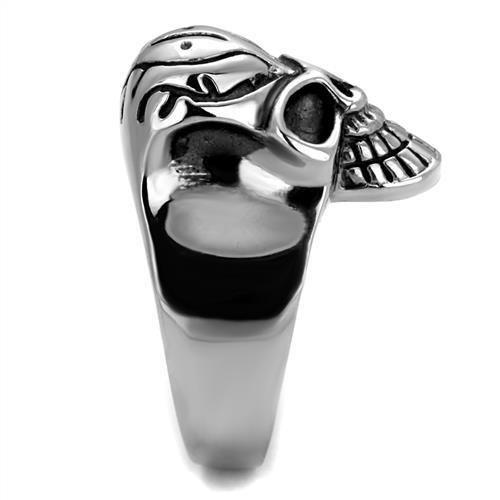 TK2324 - High polished (no plating) Stainless Steel Ring with Epoxy  in Jet-3