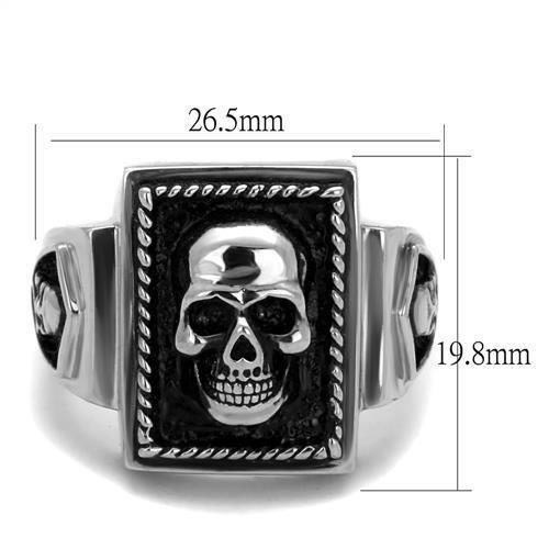TK2326 - High polished (no plating) Stainless Steel Ring with Epoxy  in Jet-1