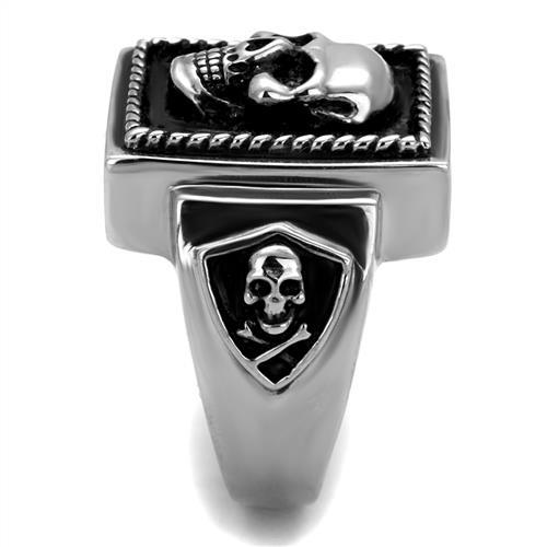 TK2326 - High polished (no plating) Stainless Steel Ring with Epoxy  in Jet-3