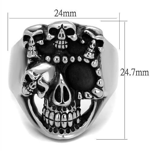 TK2329 - High polished (no plating) Stainless Steel Ring with Epoxy  in Jet-1