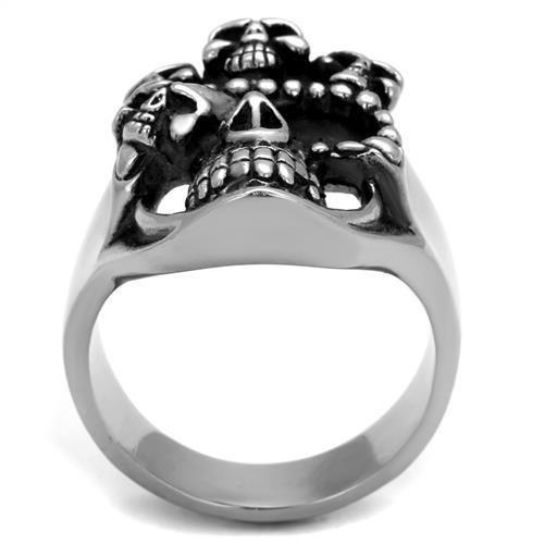 TK2329 - High polished (no plating) Stainless Steel Ring with Epoxy  in Jet-2