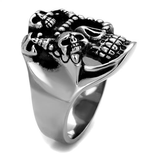 TK2329 - High polished (no plating) Stainless Steel Ring with Epoxy  in Jet-3
