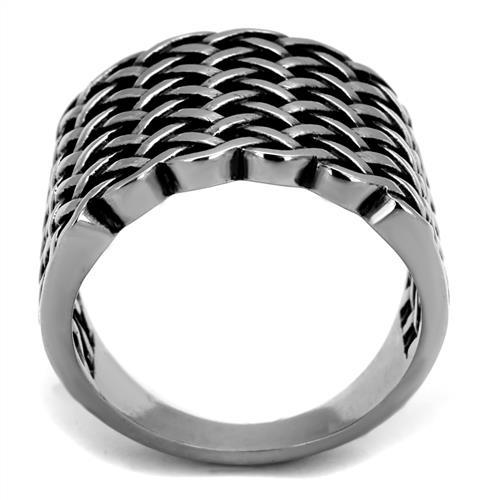 TK2333 - High polished (no plating) Stainless Steel Ring with Epoxy  in Jet-2