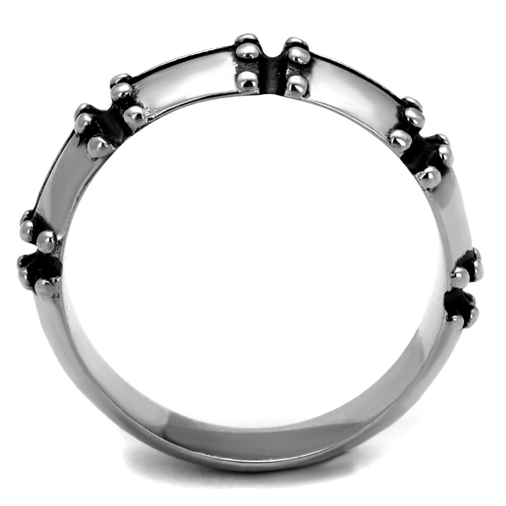 TK2342 - High polished (no plating) Stainless Steel Ring with Epoxy  in Jet-2