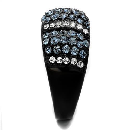 TK2355 - IP Black(Ion Plating) Stainless Steel Ring with Top Grade Crystal  in Montana-3