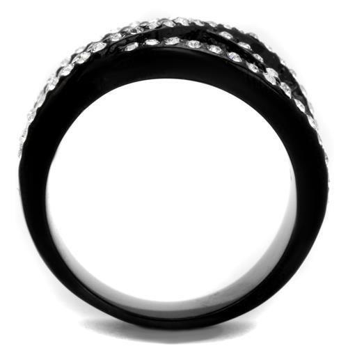 TK2357 - IP Black(Ion Plating) Stainless Steel Ring with Top Grade Crystal  in Montana-2