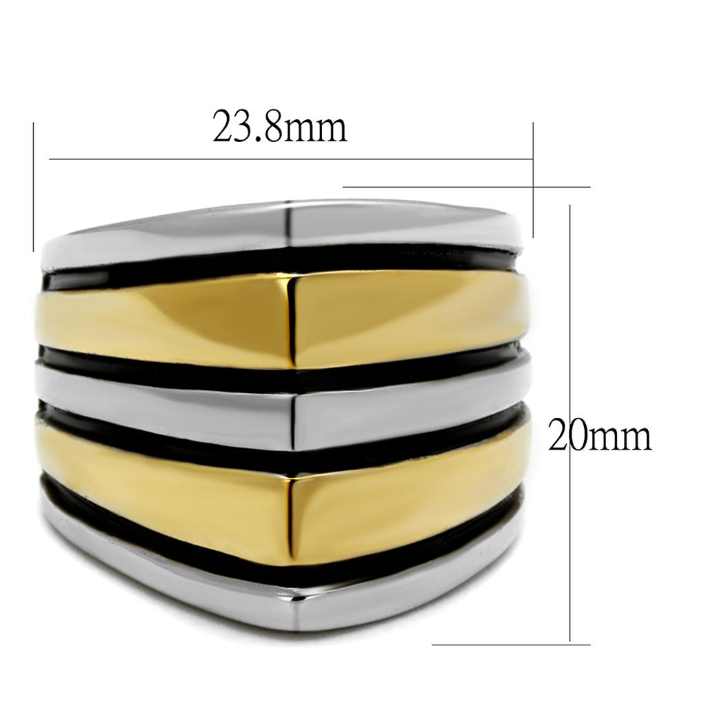 TK2367 - Two-Tone IP Gold (Ion Plating) Stainless Steel Ring with Epoxy  in Jet-1