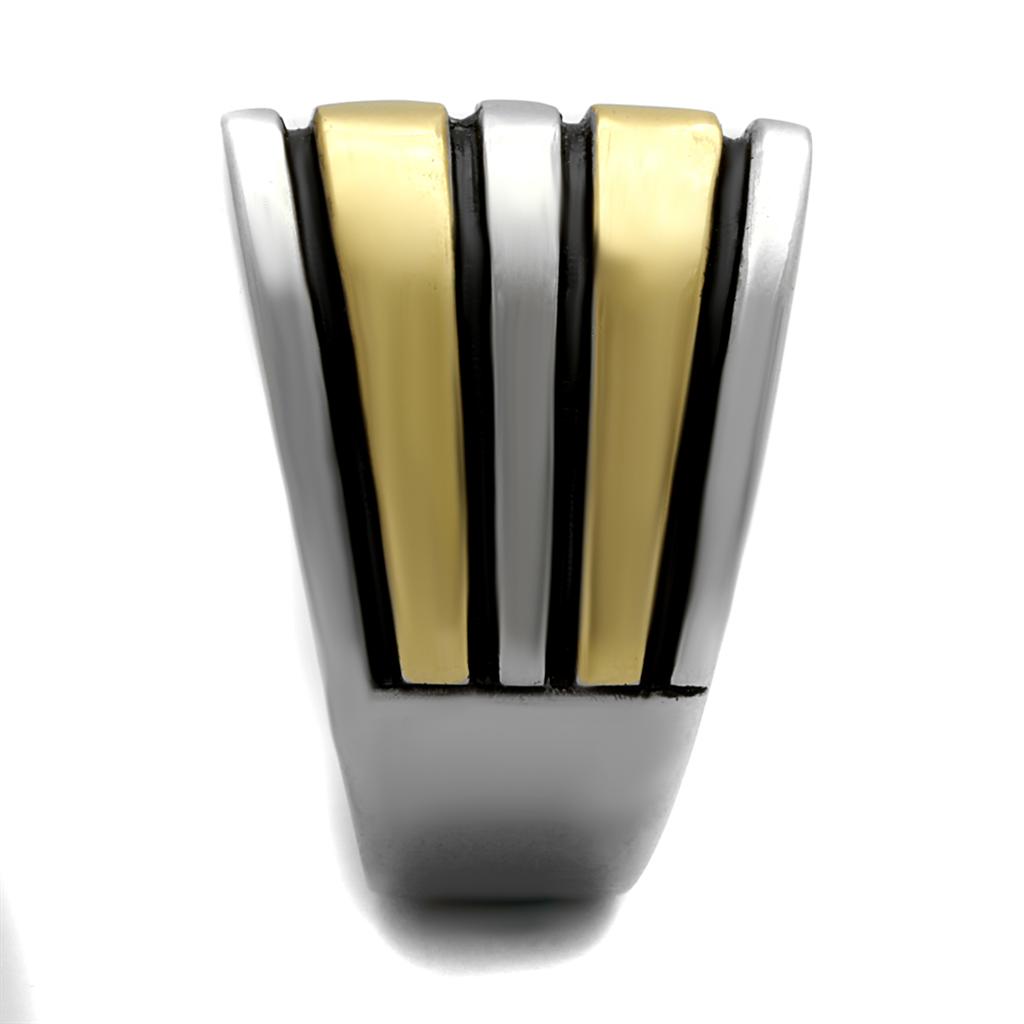 TK2367 - Two-Tone IP Gold (Ion Plating) Stainless Steel Ring with Epoxy  in Jet-3