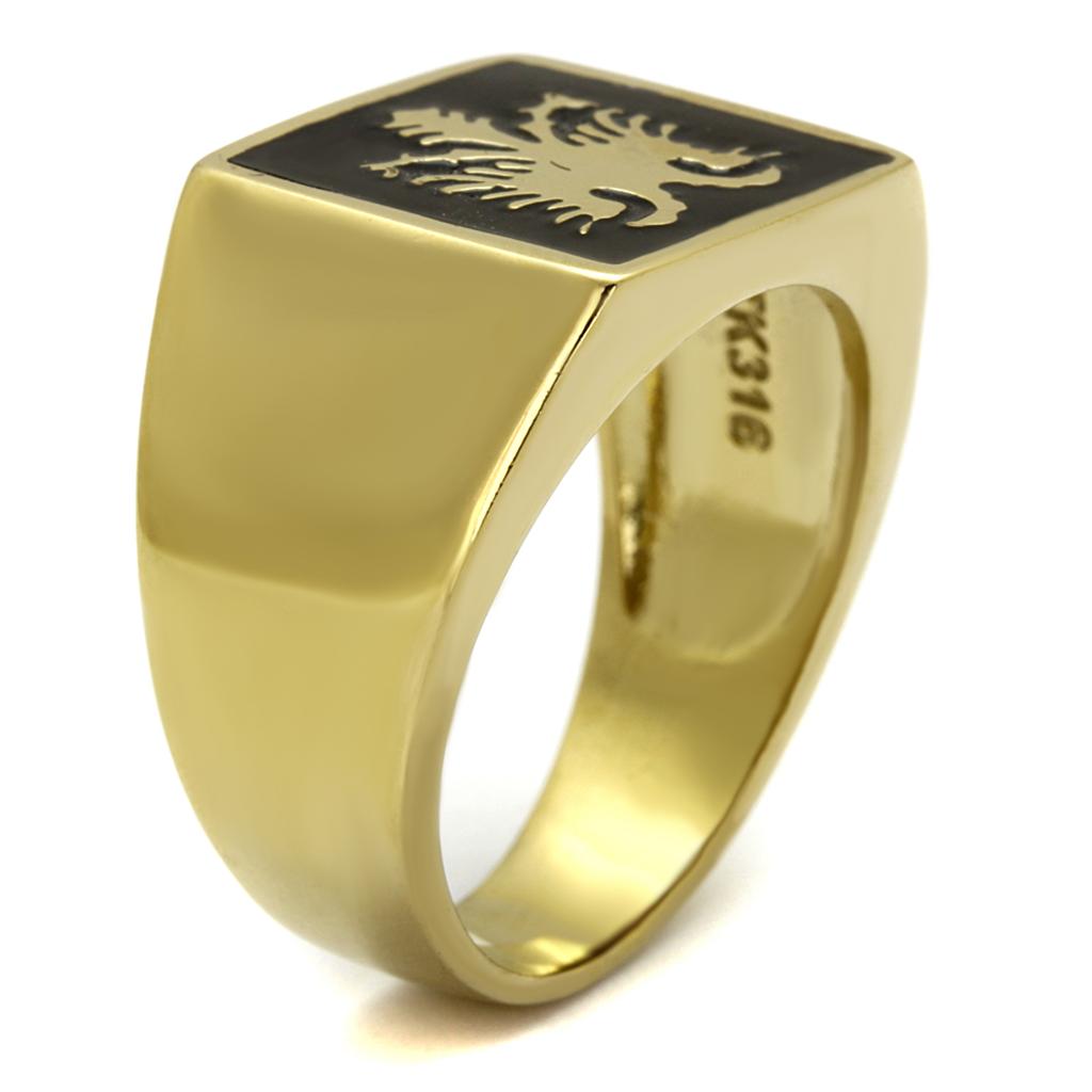 TK2373 - IP Gold(Ion Plating) Stainless Steel Ring with Epoxy  in Jet-3