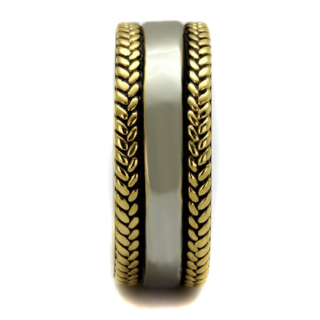 TK2375 - Two-Tone IP Gold (Ion Plating) Stainless Steel Ring with Epoxy  in Jet-3
