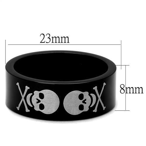 TK2400 - Two-Tone IP Black Stainless Steel Ring with No Stone-1