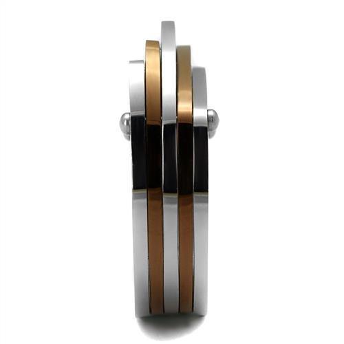 TK2404 - Two Tone IP Light Brown (IP Light coffee) Stainless Steel Ring with No Stone-3