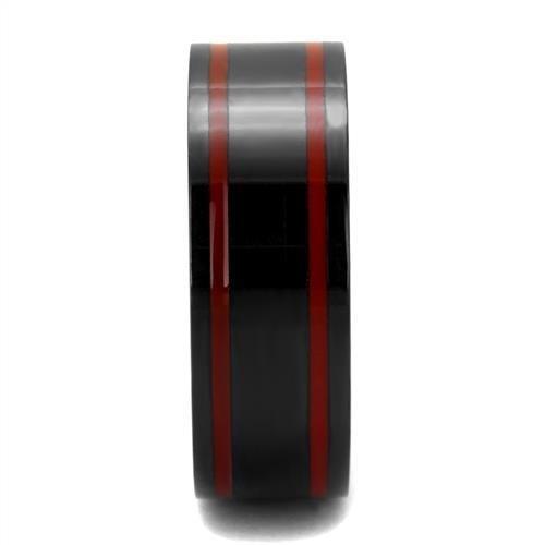 TK2407 - IP Black(Ion Plating) Stainless Steel Ring with Epoxy  in Siam-3