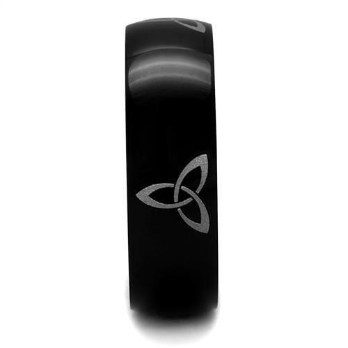 TK2408 - Two-Tone IP Black Stainless Steel Ring with No Stone-3
