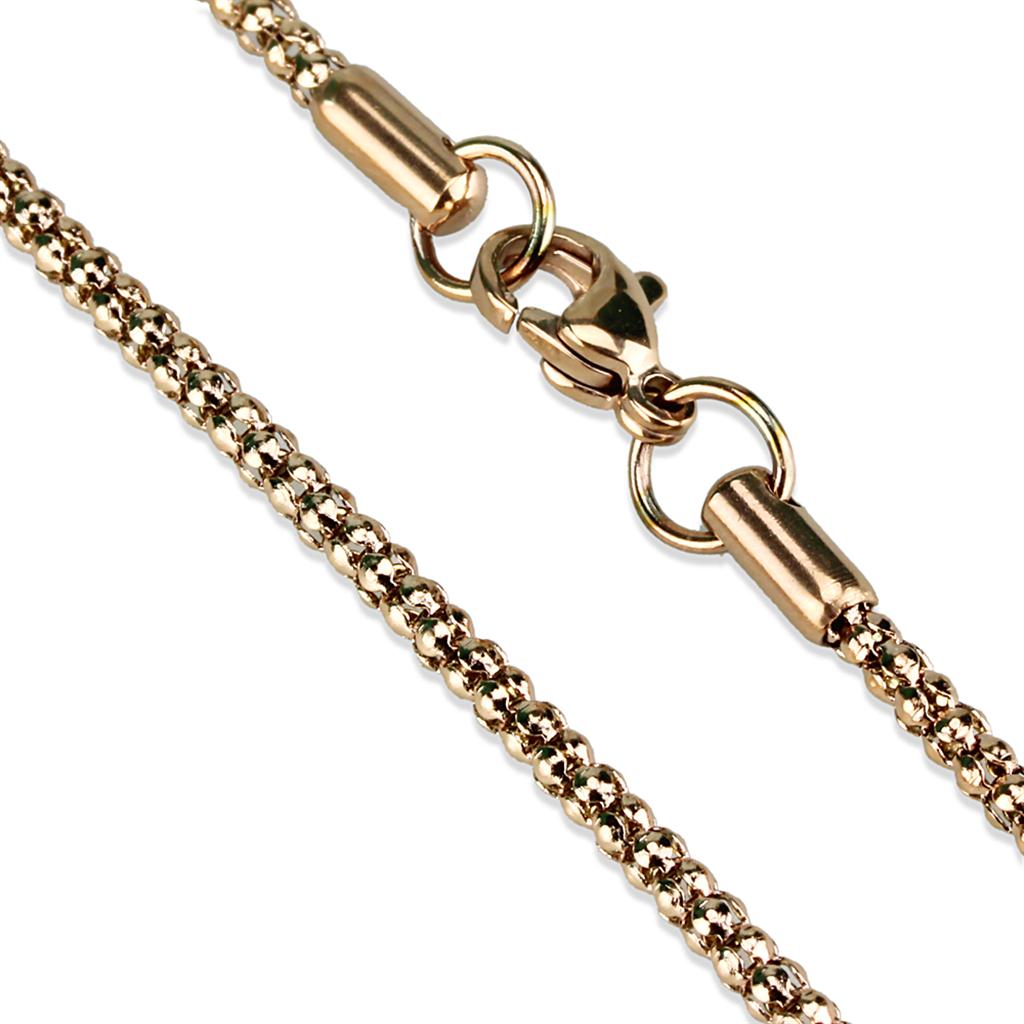 TK2424R - IP Rose Gold(Ion Plating) Stainless Steel Chain with No Stone-1