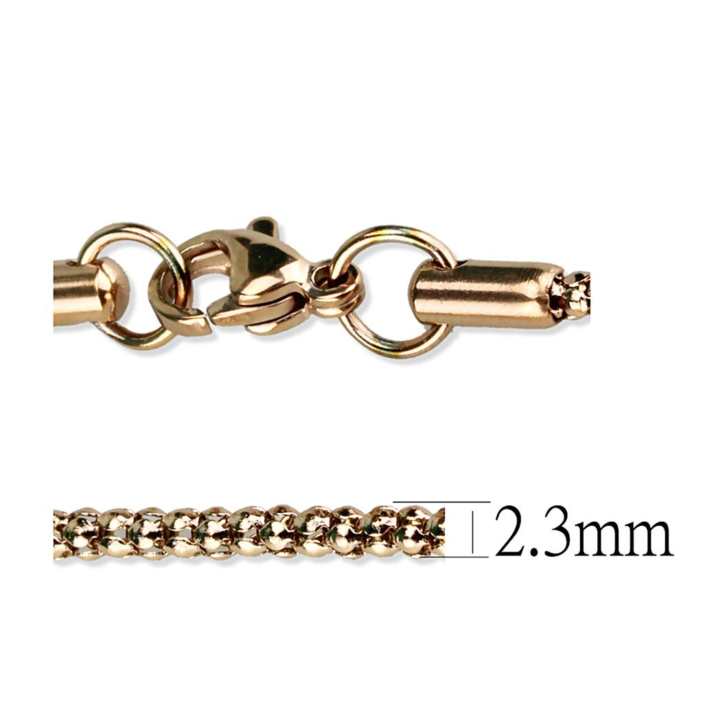 TK2424R - IP Rose Gold(Ion Plating) Stainless Steel Chain with No Stone-2